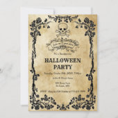 Gothische schedel en kruisgraten Halloween Party Kaart (Voorkant)