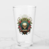 Gothische schedel en Ornament van Rozen Glas (Voorkant)