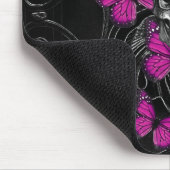 Gothische schedel en paarse vlinders muismat (Hoek)