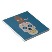 Gothische schedel en rat Halloween Notitieblok (Schuin)