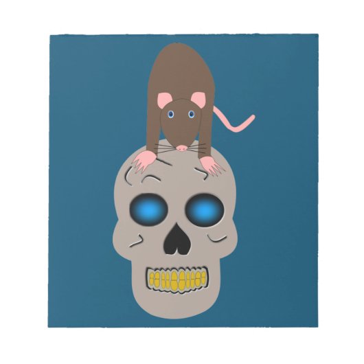 Gothische schedel en rat Halloween Notitieblok (Voorkant)