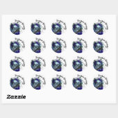 Gothische schedel en raven Paarse samhain-zegening Ronde Sticker (Vel)