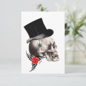 Gothische schedel en roos tattoo (Staand voorkant)