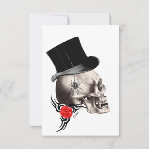 Gothische schedel en roos tattoo