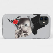 Gothische schedel en roos tattoo Case-Mate iPhone case (Achterkant (horizontaal))
