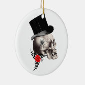 Gothische schedel en roos tattoo keramisch ornament (Rechts)