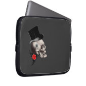 Gothische schedel en roos tattoo laptop sleeve (Voorkant Rechts)