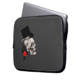 Gothische schedel en roos tattoo laptop sleeve (Voorkant Links)