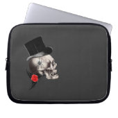 Gothische schedel en roos tattoo laptop sleeve (Voorkant)