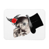 Gothische schedel en roos tattoo magneet (Horizontaal)