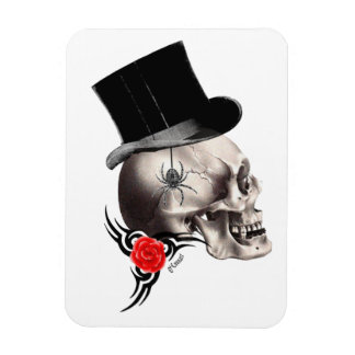 Gothische schedel en roos tattoo magneet
