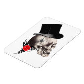 Gothische schedel en roos tattoo magneet (Linkerzijde)