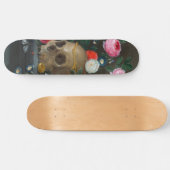 Gothische schedel en Rozen Schimmeldonkergrijs Persoonlijk Skateboard (Horizontaal)