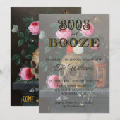 Gothische schedel en Rozen Volwassen halloween Kaart (Voorkant / Achterkant)