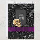 Gothische schedel en zwarte damesbruiloft kaart (Achterkant)