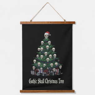 Gothische Schedel Kerstboom   Alternatief Griezels Hangend Wandkleed