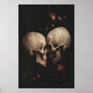 Gothische Schedel Liefde Printbare Romantische Ske Poster