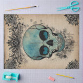 Gothische schedel met blauwgroen rookogen ephemera tissuepapier (Craft)