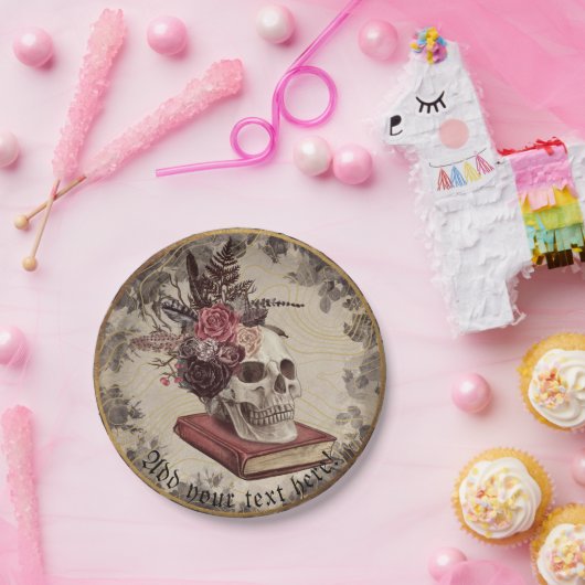 Gothische schedel met  kop papieren bordje (Feest)