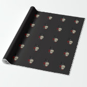 Gothische schedel met Roos en roven Cadeaupapier (Uitgerold)