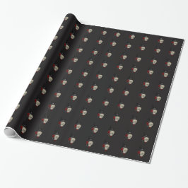Gothische schedel met Roos en roven Cadeaupapier