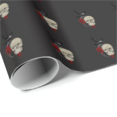 Gothische schedel met Roos en roven Cadeaupapier (Rol Hoek)