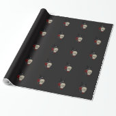 Gothische schedel met Roos en roven Cadeaupapier (Uitgerold)
