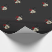 Gothische schedel met Roos en roven Cadeaupapier (Hoek)