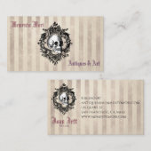 Gothische schedel met strepen visitekaartje (Voorkant / Achterkant)