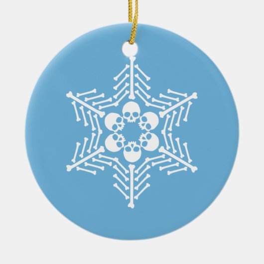 Gothische schedel Snowflakes Keramisch Ornament (Voorkant)