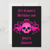 Gothische schedel verjaardag kaart (Voorkant)