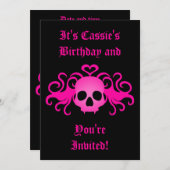 Gothische schedel verjaardag kaart (Voorkant / Achterkant)