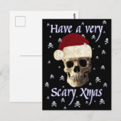 Gothische Schedel Verschrikkelijke Kerst Muts Grap Briefkaart (Voorkant / Achterkant)