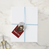 Gothische Schedel Vintage Gouden Frame Bourgondisc Cadeaulabel (Met Touw)