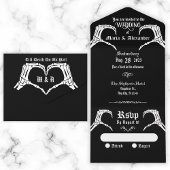 Gothische schedelhart  all in one uitnodiging