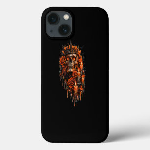 Gothische Schedelkroon Halloween Donkere Rozen Gri Case-Mate iPhone Case
