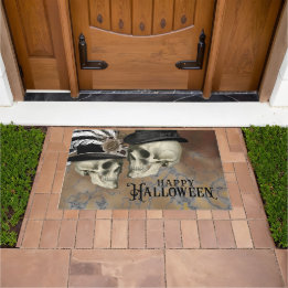 Gothische schedels bij Petten Halloween Deurmat