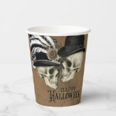 Gothische schedels bij Petten Halloween Papieren Bekers (Achterkant)