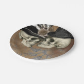 Gothische schedels bij Petten  Halloween Papieren Bordje (Gekanteld)