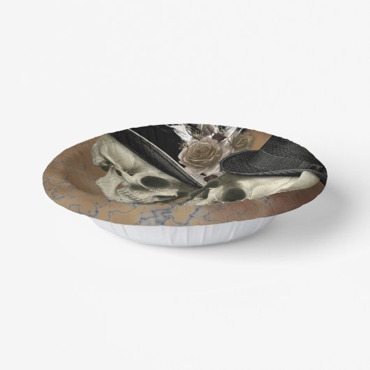 Gothische schedels bij Petten Halloween Papieren Kommen (Gebogen)