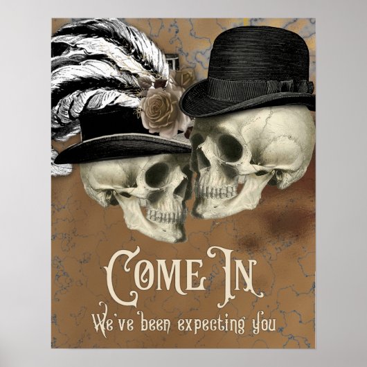 Gothische schedels bij Petten  Halloween Poster (Voorkant)