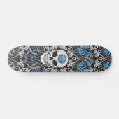 Gothische schedels - blauw skateboard (Horizontaal)