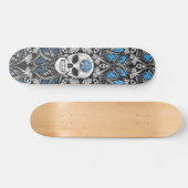 Gothische schedels - blauw skateboard (Horizontaal)