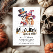 Gothische schedels in Petten Halloween Costume Par Kaart