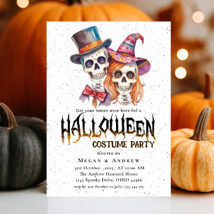 Gothische schedels in Petten Halloween Costume Par Kaart