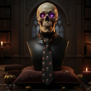 Gothische schedels & raven donkere Halloween Stropdas