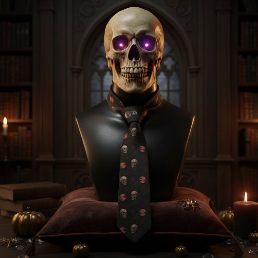 Gothische schedels & raven donkere Halloween Stropdas
