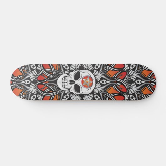 Gothische schedels - Sinaasappel Persoonlijk Skateboard (Horizontaal)
