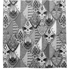 gothische schilden bw douchegordijn