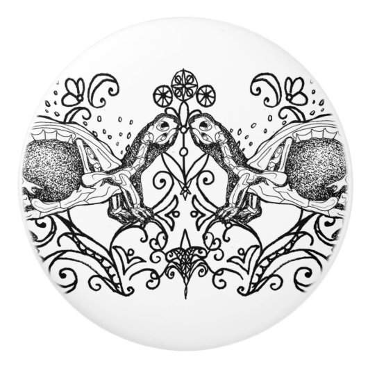 Gothische Schildpad Anatomie Keramische Knop (Voorkant)